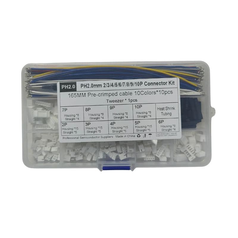 PH 2.0mm Connector with Pre-Crimped 165mm Silicone Wire Cable - View 1