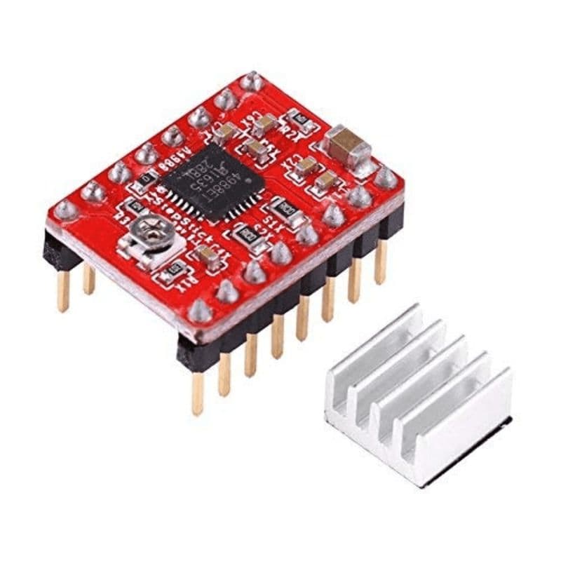 A4988 Stepper Motor Driver Module with Heat Sink For 3D Printer (Red) - View 1