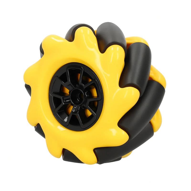 Mecanum Wheel 48mm Pair – Omnidirectional Left & Right Wheels (Yellow) - View 2