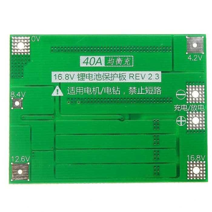 4S 40A 16V 18650 Li-ion BMS PCM - View 2