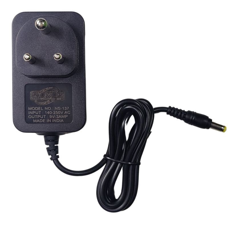 NOVEL 9V 3A SMPS Adapter Industrial Grade 160-240V & 50-60Hz (Black) - View 1