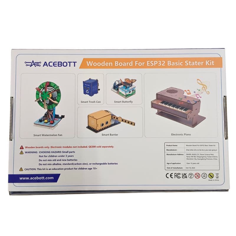 ACEBOTT QE201 Wooden Board for ESP32 Basic Starter Kit (Expansion Pack) - View 3