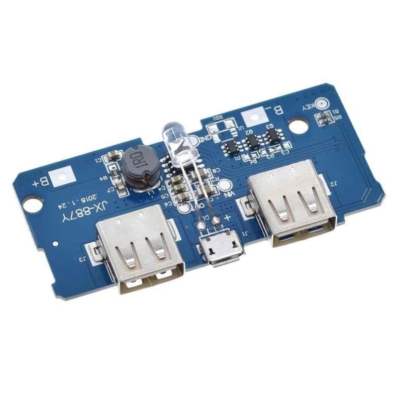 Dual Micro USB 18650 LiPo DIY Power Bank Module (3.7V to 5V, 2A Output) - View 1