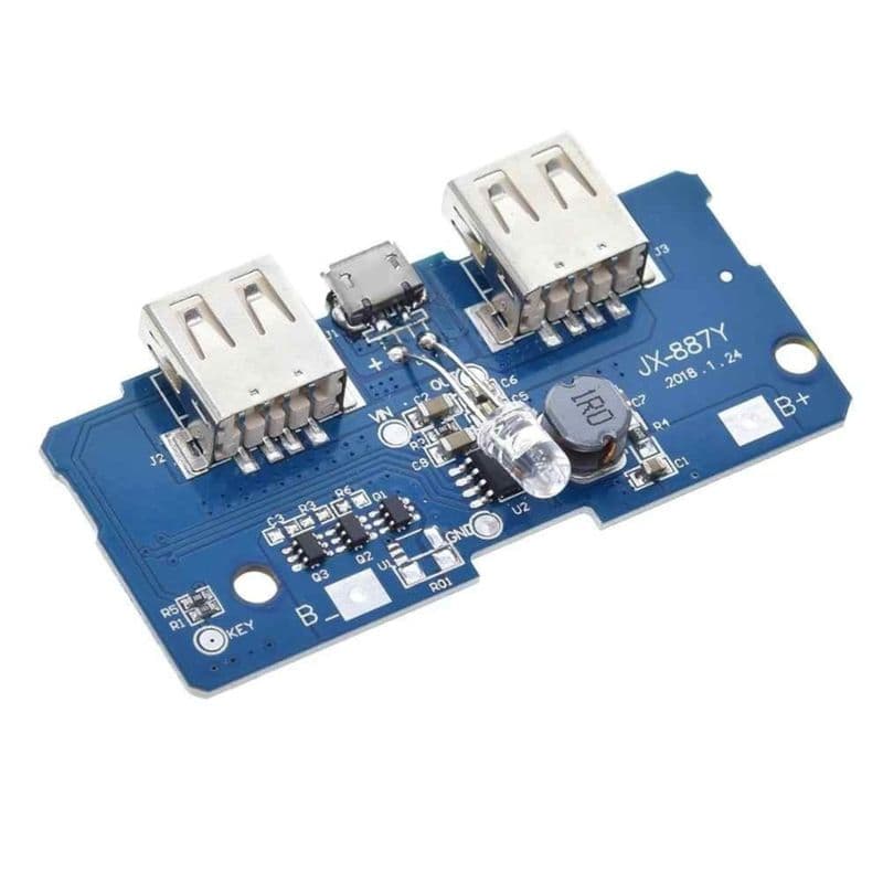 Dual Micro USB 18650 LiPo DIY Power Bank Module (3.7V to 5V, 2A Output) - View 2