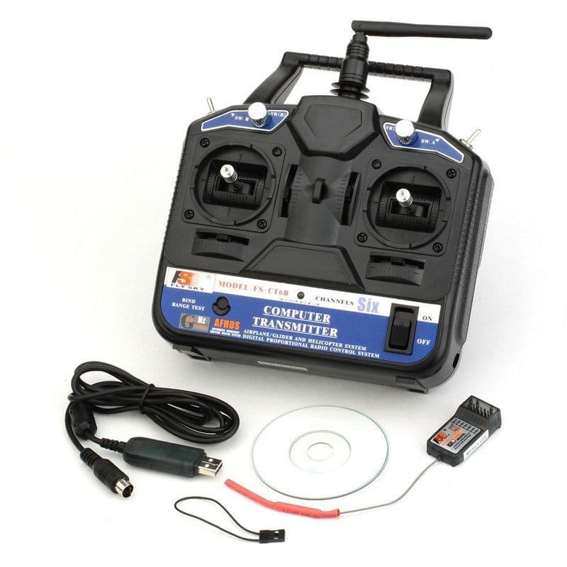 FlySky FS-CT6B 6ch 2.4GHz Transmitter & FS-R6B Receiver - View 1