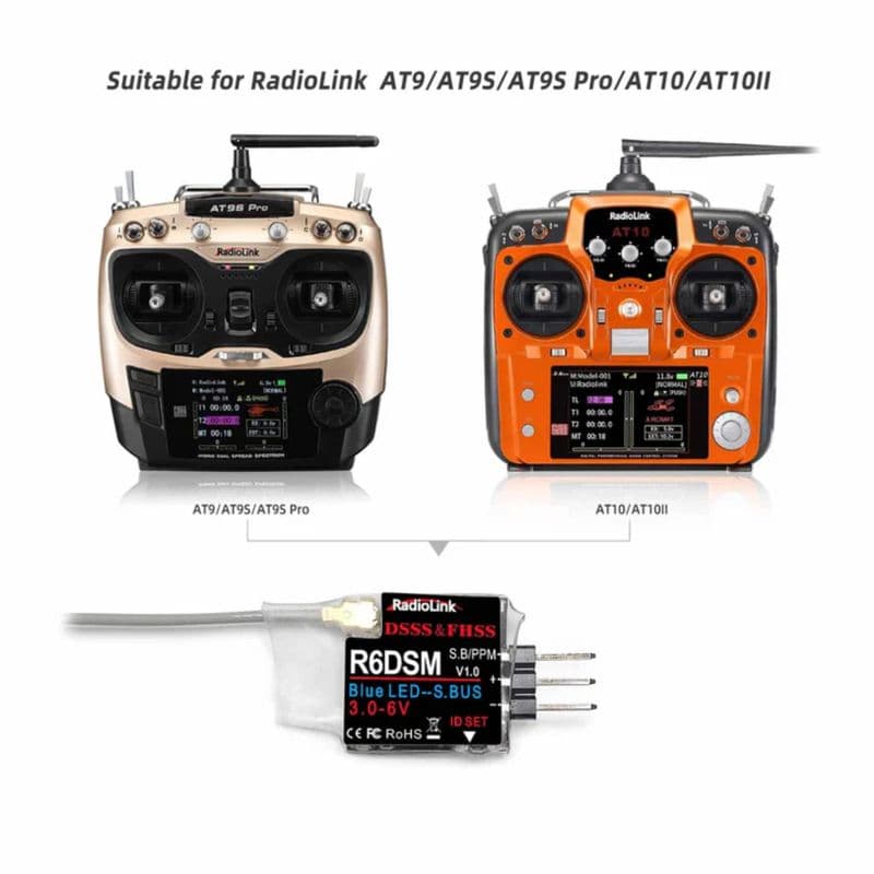 Radiolink R6DSM Mini Drone Receiver 2.4Ghz 10 Channels For Racing Drones, Quadcopter Aircrafts - View 3