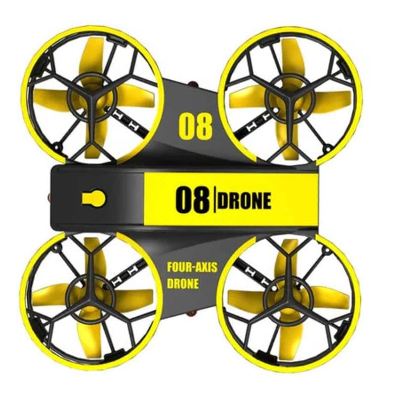 RH-821 Mini Quadcopter Drone with LED Lights and Fixed Altitude RC Helicopter for Kids – Yellow – RS6115 - View 1