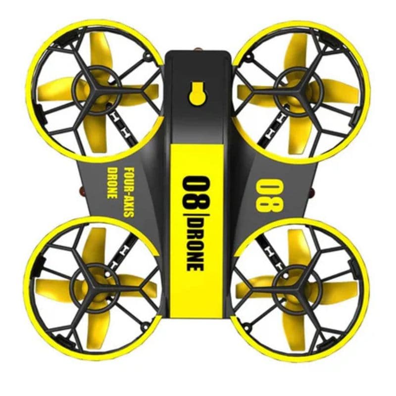 RH-821 Mini Quadcopter Drone with LED Lights and Fixed Altitude RC Helicopter for Kids – Yellow – RS6115 - View 2