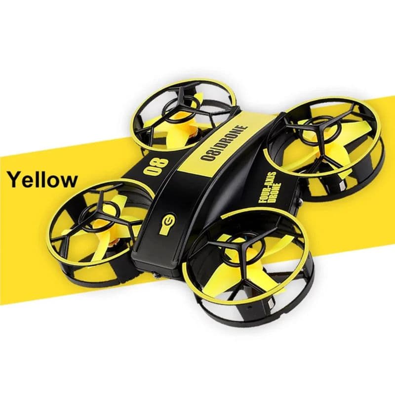 RH-821 Mini Quadcopter Drone with LED Lights and Fixed Altitude RC Helicopter for Kids – Yellow – RS6115 - View 3