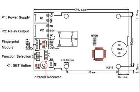 R300 Uart Interface Capacitive Fingerprint Module - View 3