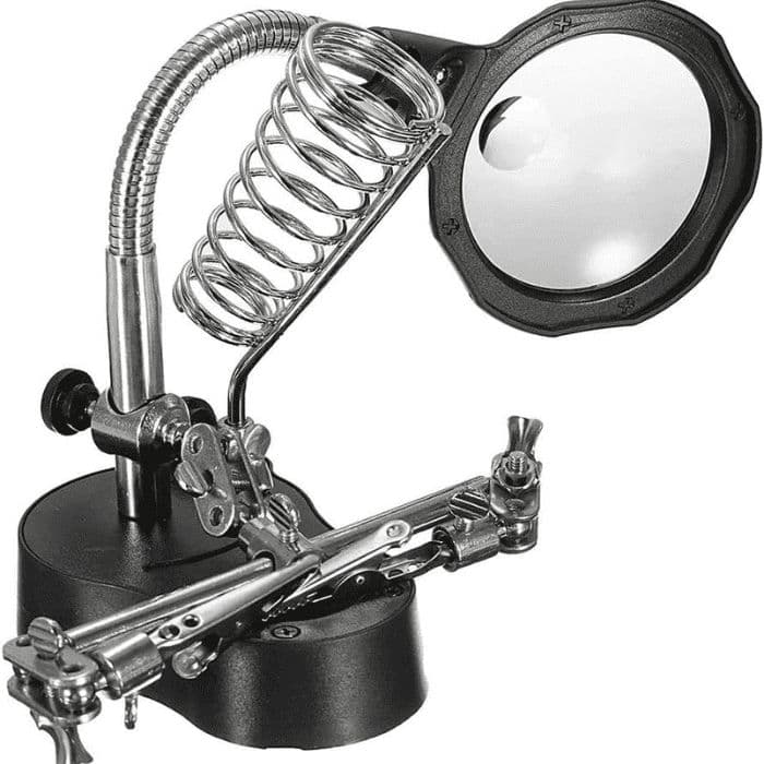 Helping hand Magnifier Led Glass with Soldering Stand - View 2