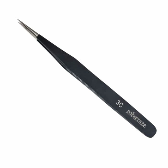 Robocraze Black Epoxy Coated Stainless Steel Tweezer 3C - View 1