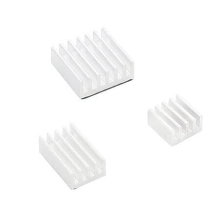 High Quality Aluminium Heat Sink set for Raspberry Pi 4 (White) - View 1