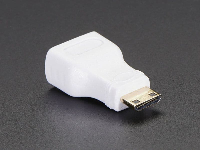 Official Raspberry Pi Mini HDMI Plug to Standard HDMI Jack Adapterl - View 1