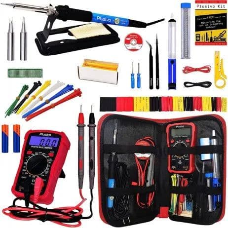Plusivo Soldering Iron Kit with Digital Multimeter V5 - Best Soldering Tools Set - View 1