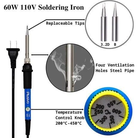 Plusivo Soldering Iron Kit with Digital Multimeter V5 - Best Soldering Tools Set - View 2