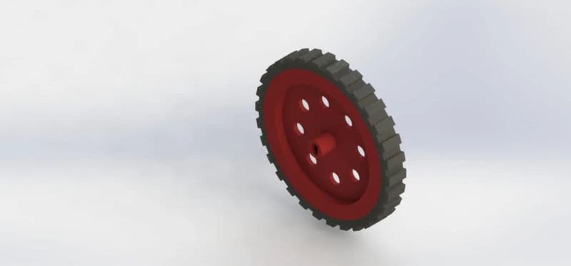 BO Motor Wheel 7cm Dia. x 1cm Width | Red Plastic Wheel Ideal for Robotics - View 2