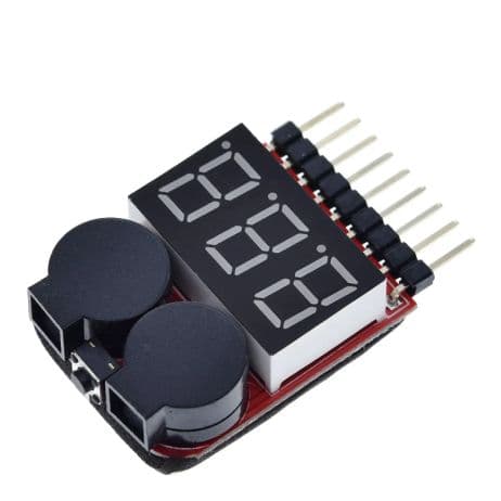 Lipo Battery Voltage Tester 1S-8S with Buzzer Alarm - View 1