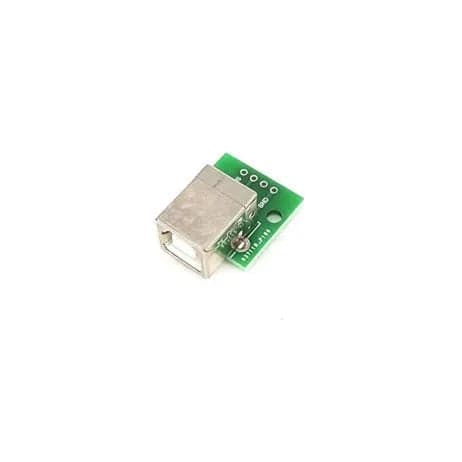 USB Breakout Board: USB Type-B Female Head to DIP 4 Pin PCB - View 1