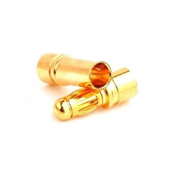 3.5mm Gold Bullet Banana Connector Plug Pair - View 2
