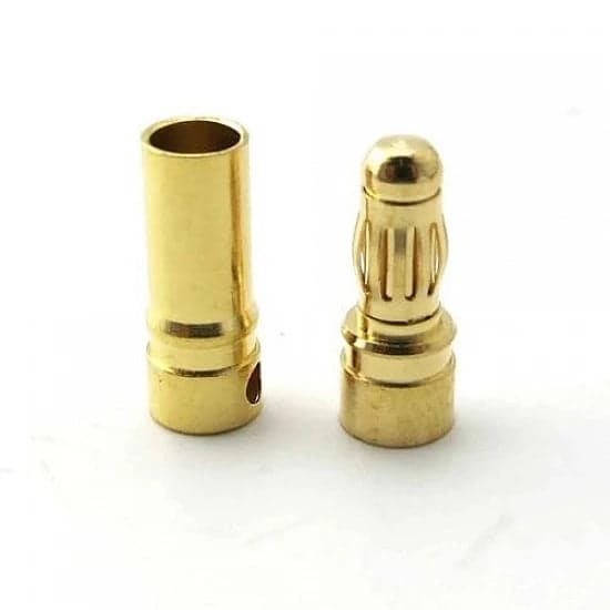 3.5mm Gold Bullet Banana Connector Plug Pair - View 3