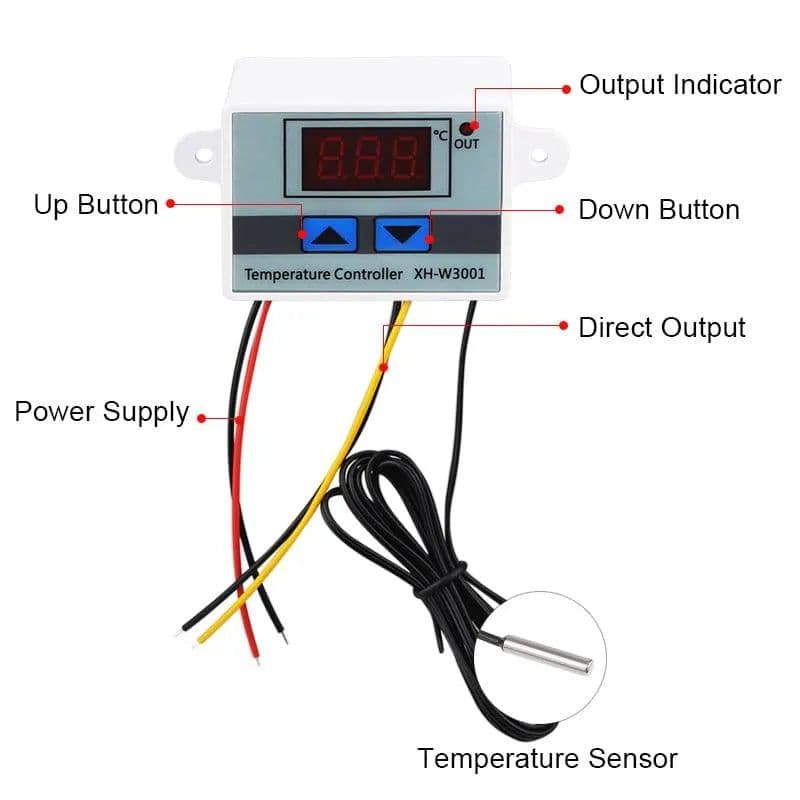 W3001 Digital Thermostat Switch – AC 220V 1500W | Precise Temperature Control - View 3
