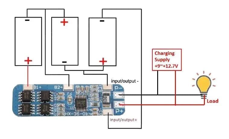 3S BMS 11.1V 10A 18650 Lithium Battery Charging and Protection Board - Good Quality - View 2