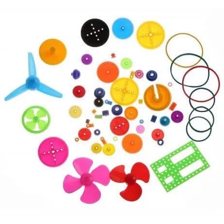Colorful Plastic Motor Gear Kit – 55Pcs for DIY Projects - View 1