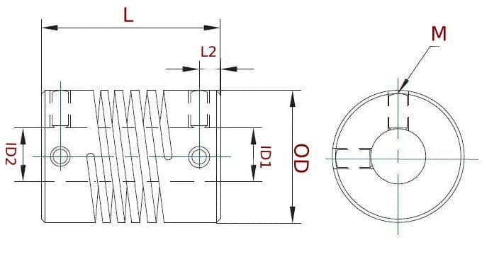 Aluminum Flexible Coupling Coupler Helical Shaft 5mm x 8mm - View 2