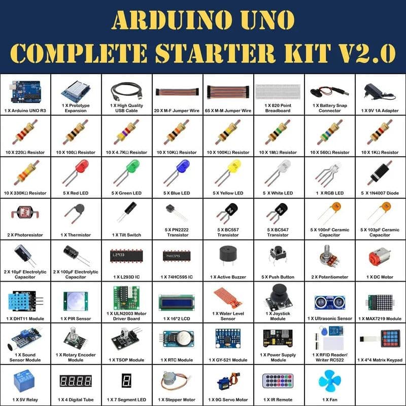 Arduino Kit Complete Starter Set w/Detailed Tutorial V2.0 - View 3