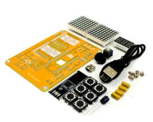 Orange -Electronic DIY Kit MCU Computer Game Machine DIY Snake Electronic for Tetris/Snake/Plane/RacingDot Matrix Game Kit Electronica - View 1