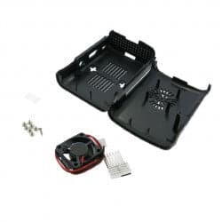 Raspberry pi 2 Model B/B+ ABS Blob case with mini FAN (Black) - View 1