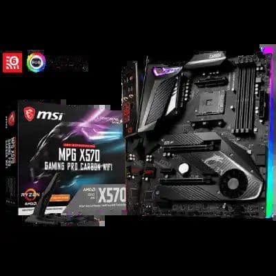 MSI Components MPG X570 Gaming PRO Carbon Wi-Fi Motherboard (AMD AM4, DDR4, PCIe 4.0, SATA 6Gb/s, m.2, USB 3.2 Gen 2, AX Wi-Fi 6, HDMI, ATX) - View 1