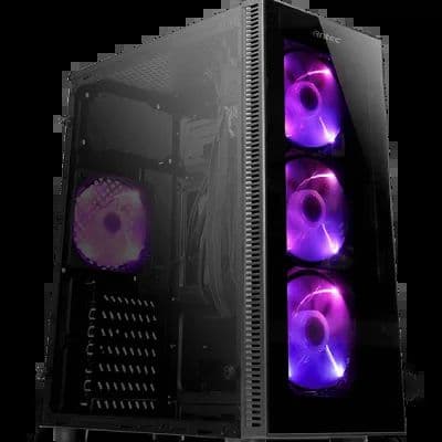 Antec NX210 Mid-Tower ATX Computer Cabinet/Gaming Case | 3 USB Ports | Top Mounted PSU with 4 x 120mm ARGB Fans - View 1