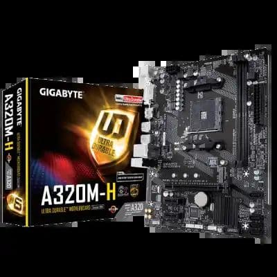 GIGABYTE A320M-H, AM4 Socket Ultra Durable Motherboard with Fast Onboard Storage with NVMe,PCIe Gen3 x4 110mm M.2 - View 1
