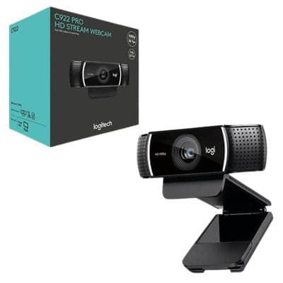 Logitech C922 Pro Stream Webcam HD 1080p/30fps or HD 720p/60fps Hyperfast Streaming, Stereo Audio, HD Light Correction, Autofocus, for YouTube, Twitch, XSplit, PC/Mac/Laptop/MacBook/Tablet (Black) - View 1