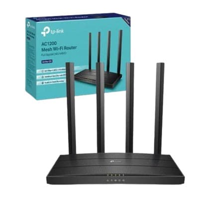 TP-Link Archer AC1200 Archer C6 Wi-Fi Speed Up to 867 Mbps/5 GHz + 300 Mbps/2.4 GHz, 5 Gigabit Ports, 4 External Antennas, MU-MIMO, Dual Band, WiFi Coverage with Access Point Mode, Wireless Router - View 1