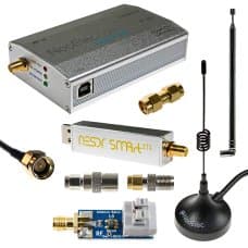 Nooelec NESDR SMArt XTR HF Bundle: 300Hz-2.3GHz Software Defined Radio Set for LF/HF/UHF/VHF. Includes NESDR SMArt XTR RTL-SDR, Ham It Up Plus Upconverter, 3 Antennas, Balun, Adapters - View 1
