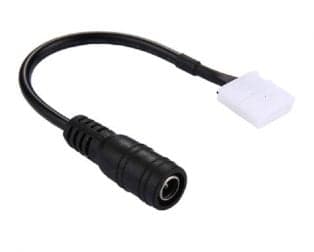 DC Connector to 2pin 10mm Free Welding Connector 5.5 * 2.1mm Jack Cable Wires Adapters for Single Color LED Strip – 5pcs - View 1