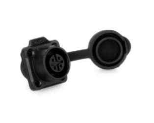 LP-12 Female 4 Pin Soldering Type Floating Power Socket with Plastic Shell IP67 125V 5A - View 1