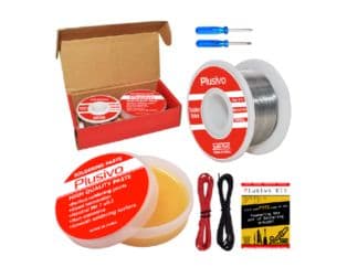 Plusivo Solder Wire (0.8mm, 50g) and Rosin Paste Flux for PCB Electrical Soldering - View 1