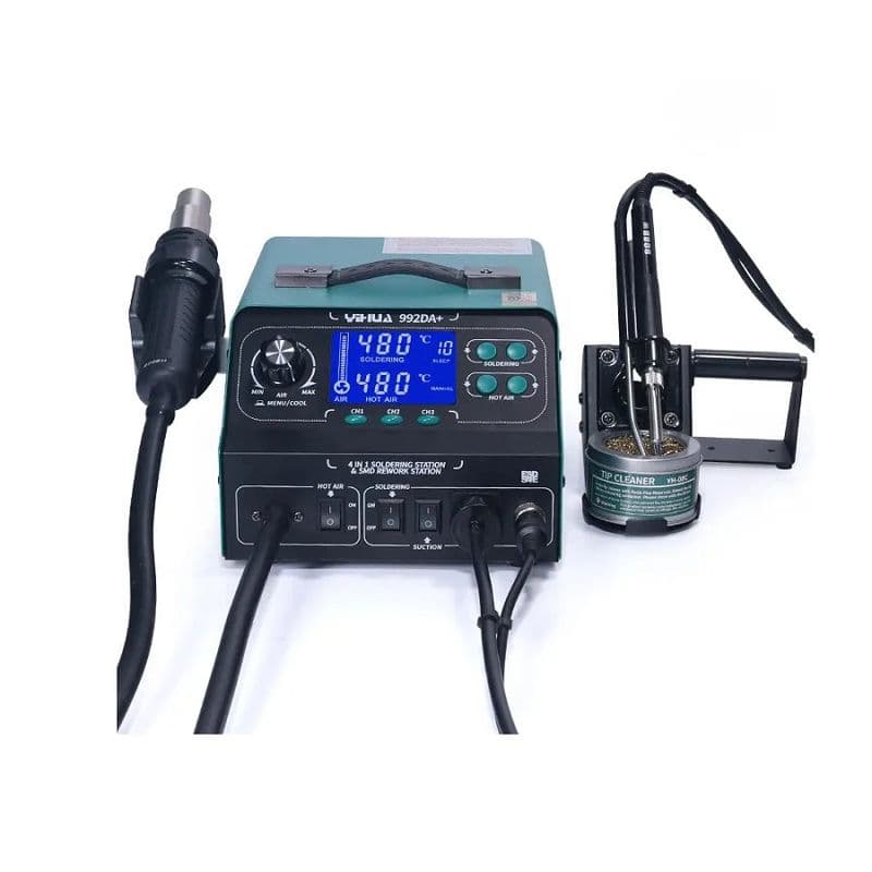 3in1 function YIHUA 992DA + soldering iron smoke absorb function hot air gun SMD soldering rework station - View 2