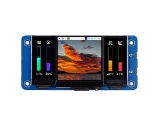 Waveshare Triple LCD HAT For Raspberry Pi, Onboard 1.3inch IPS LCD Main Screen and Dual 0.96inch IPS LCD Secondary Screens - View 1
