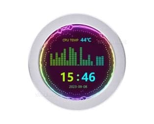 Waveshare 2.1/2.8 Inch USB Monitor, IPS Panel, Water Cooler Screen, PC case Secondary Screen, 480×480 Resolution, With Music Spectrum Analysis Function - View 1