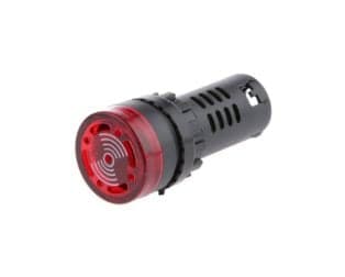 Red AC/DC24V 22mm AD16-22SM LED Signal Indicator Built-in Buzzer - View 1