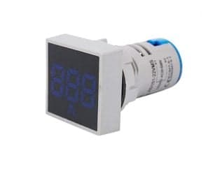 Blue AC60-500V 22mm AD16-22FSV Square Frosted Surface LED Voltmeter Indicator Light - View 1