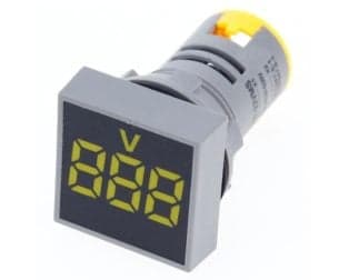 Yellow AC60-500V 22mm AD16-22FSV Square Frosted Surface LED Voltmeter Indicator Light - View 1
