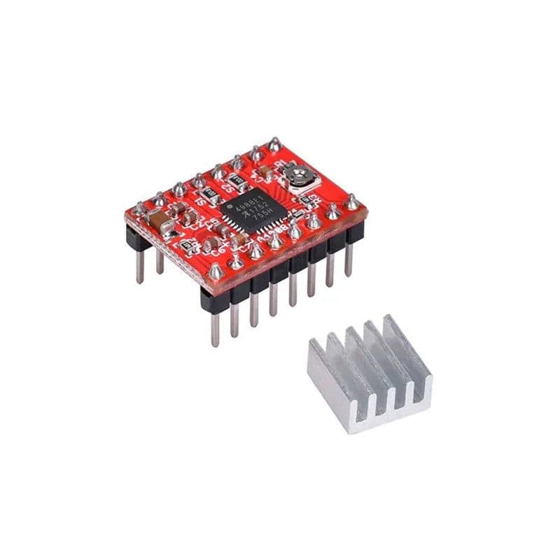 A4988 Stepper Motor Driver Module with Heat Sink For 3D Printer (Red) - View 2