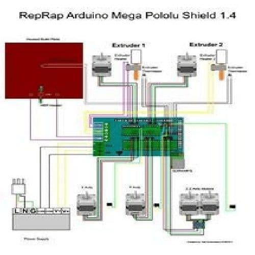 3D Printer Ramps 1.4 Shield - View 3