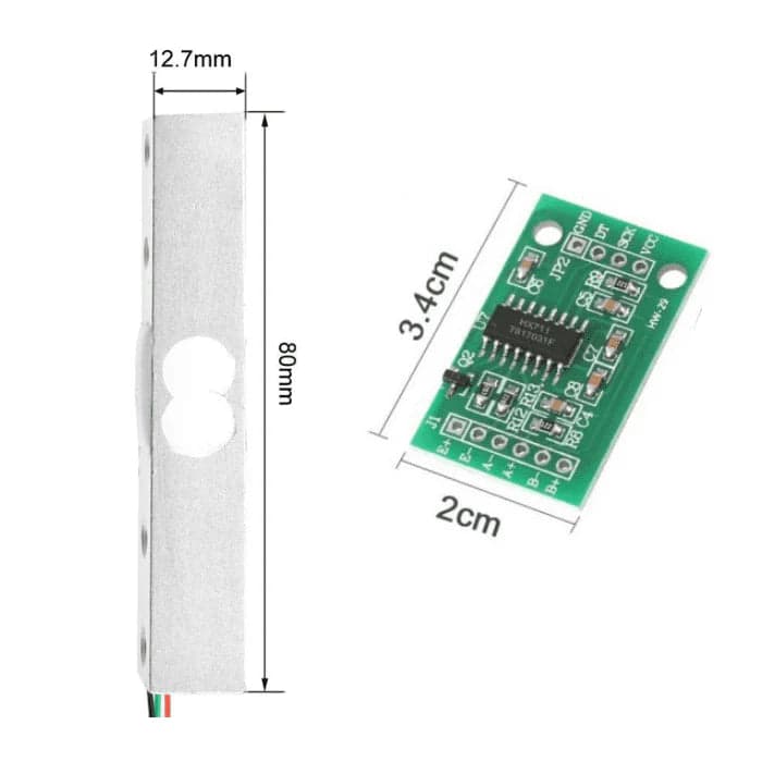 10kg Load Cell with HX711 Weight Sensor - View 3